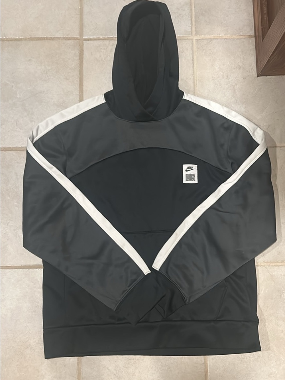 Nike Black & Gray Performance Hoodie with White Trim